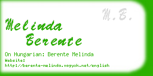 melinda berente business card